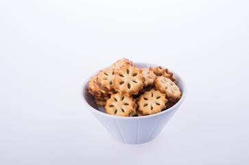 cookie biscuits with filling on background