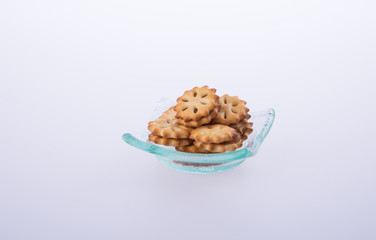 cookie biscuits with filling on background