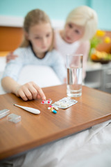 Grandmother and child in hospital