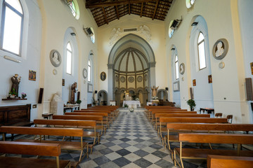 Fototapeta na wymiar MARINA DI PISA, ITALY - Avril 24, 2017: View of the church, Marina di Pisa in Tuscany