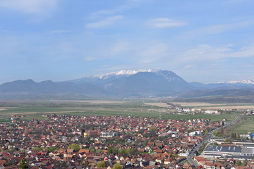 View of the city of Rasnow from the Fortress, Transylvania, Romania