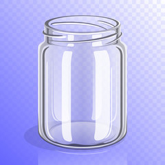 Empty glass jar mockup isolated