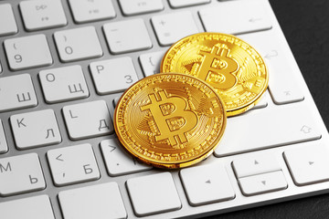 bitcoin on keyboard