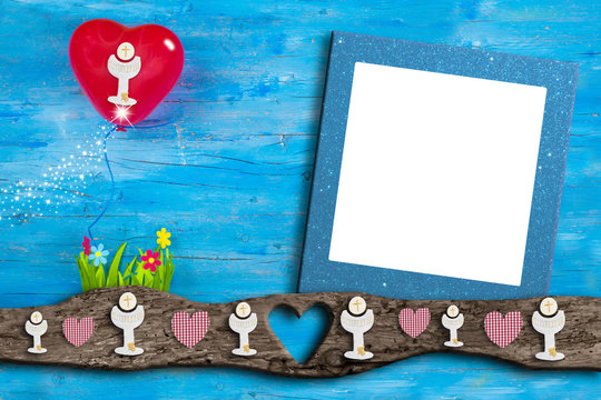 First Holy Communion photo frame card