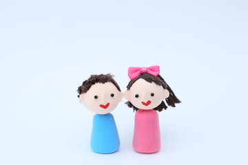 紙粘土で作った人形