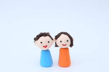 紙粘土で作った人形