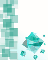 Abstract geometrical background in turquoise tones