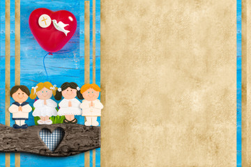 First Holy Communion children group card.
