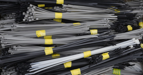 A selection of bundled cable ties