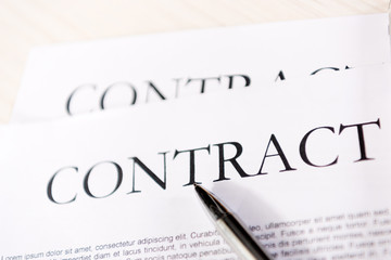 Close-up view of contract inscription