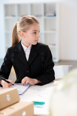  little girl in formal clothes