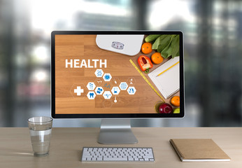 Health balance application food doctor hand working Fresh Food Healthy Lifestyle Organic exercise