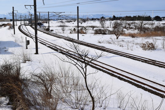 雪国の線路（羽越本線）
