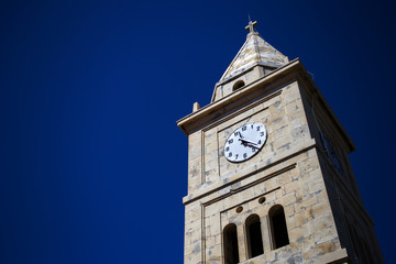 Church tower in Primosten, Croatia