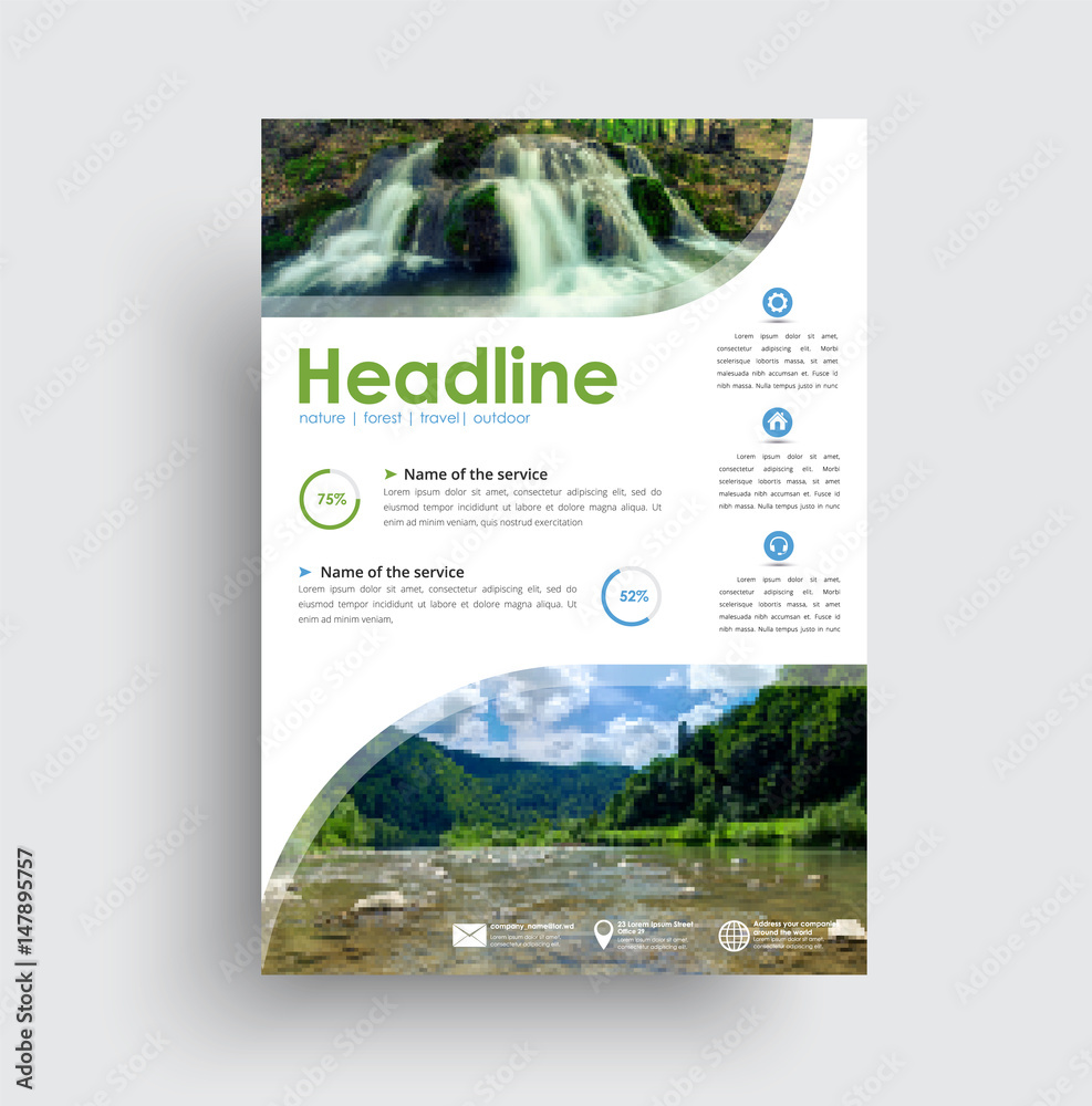 Poster universal flyer template with a place for photo and text.