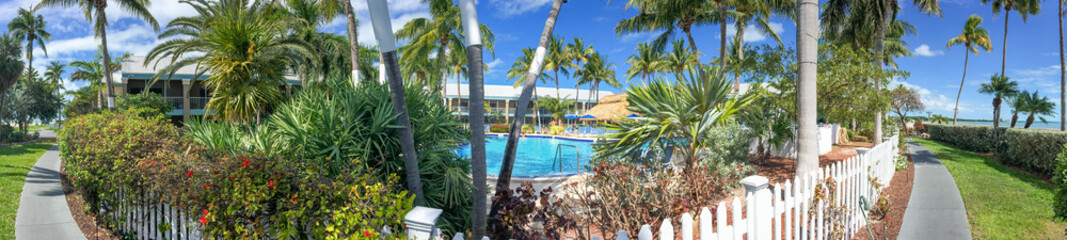 Beautiful coastline of Key West, panoramic view of Florida Keys - USA