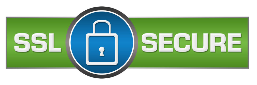 SSL Secure Green Blue Circle Center 