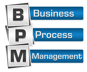 BPM - Business Process Management Blue Grey Squares Vertical 