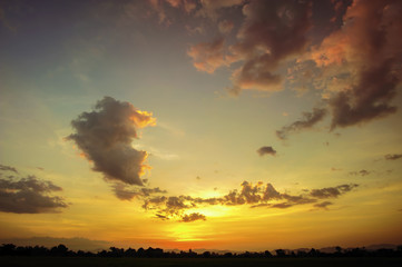 Sunset sky and cloud