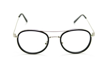 Modern fashionable spectacles on white background, Glasses