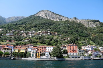 Fototapeta na wymiar View to Gravedona ed Uniti on Lake Como, Lombardy Italy
