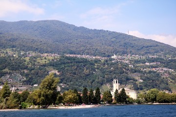View to Gravedona ed Uniti on Lake Como, Lombardy Italy