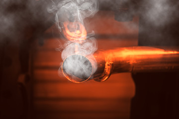 danger of car smoke concept. Carbon monoxide smoke vehicle pollution exhaust pipe.