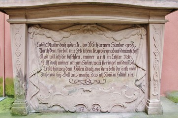 Würzburg, Inschrift, Gebet