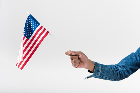 Hand Holding American Flag