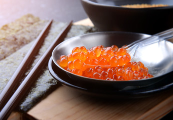 Salmon eggs or Ikura in Japanese style.