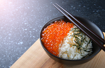 Salmon eggs or Ikura in Japanese style.