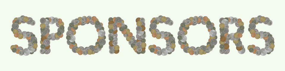SPONSORS – Coins on green background
