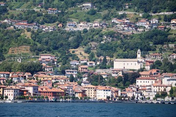 Fototapeta na wymiar View to Gravedona ed Uniti on Lake Como, Lombardy Italy