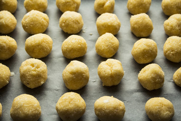 coconut cookies folded in a row