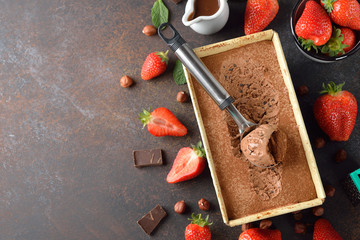 Natural chocolate ice cream