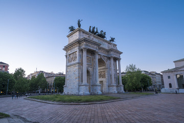Fototapeta na wymiar Arch of Peace (Arco della Pace) in Milan. Italy
