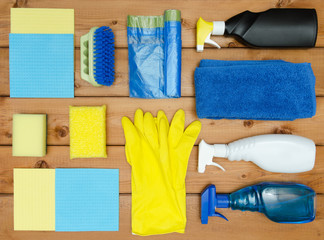 Set of variety cleaning supplies