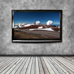 4K TV on the wall isolated