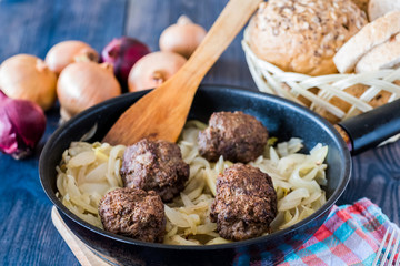 Meatballs stuffed with onion