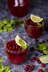 fresh cranberry juice in a glass
