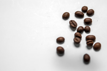 Mixture of different kinds of coffee beans. Coffee Background. roasted coffee beans.