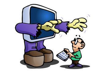 monster computer on isolated white