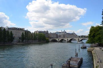 Sekwana w Paryżu latem/Seine in Paris in summer, Ile-de-Franc, France