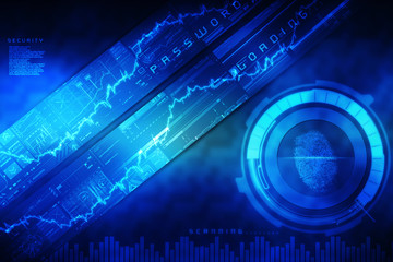 Fingerprint Scanning Technology Concept 2d Illustration