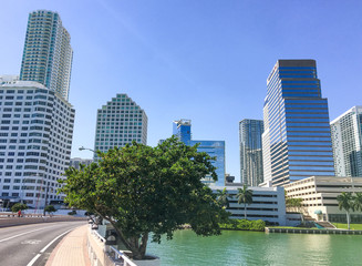 Fototapeta na wymiar Brickell Key skyline, Miami