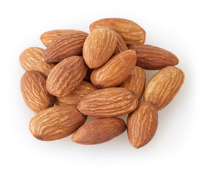 Almonds isolated on white background