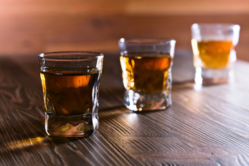 Glasses of whiskey