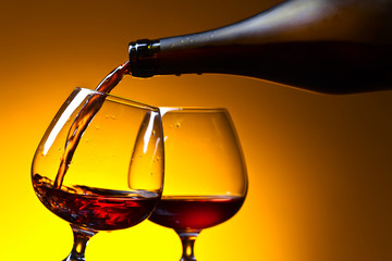 Cognac poured into a glass