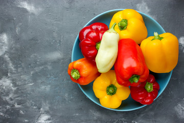 Different varieties of pepper in bowl