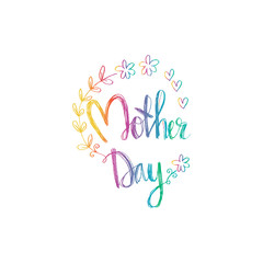Happy Mother's Day Hand lettering calligraphy.